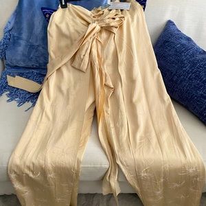 NWT Silvia Tcherassi Wide Leg Slit with Tie Silk Pants/Arenzano Pant